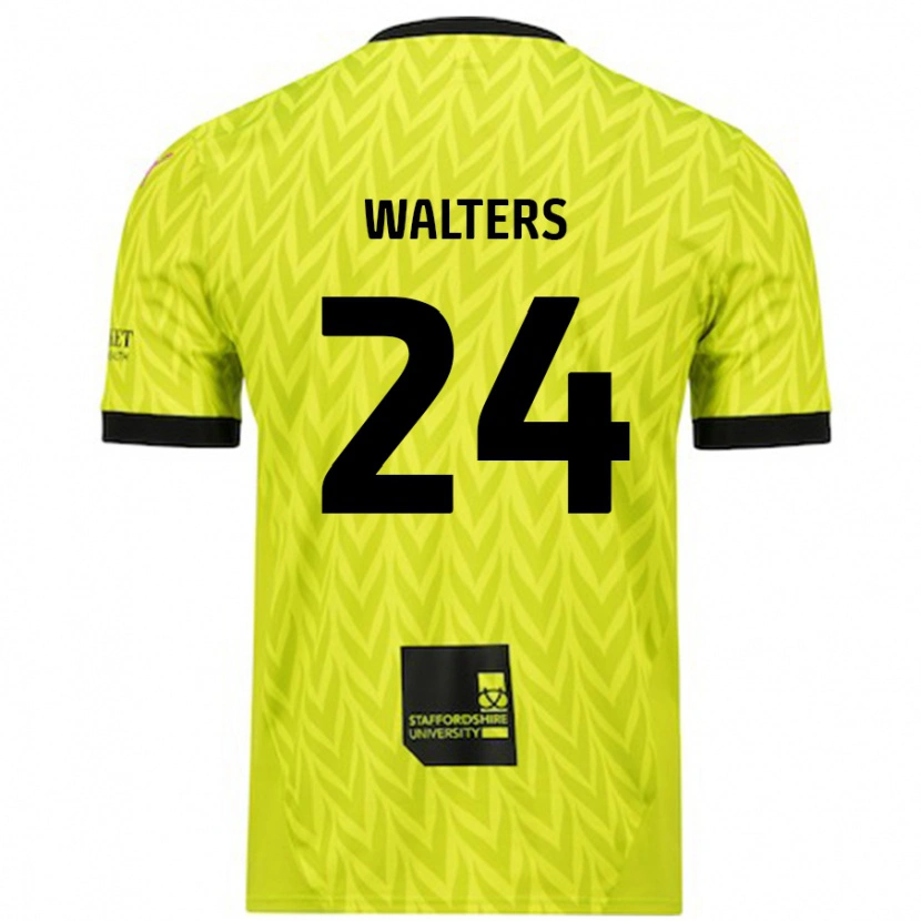 Danxen Mænd Rhys Walters #24 Fluorescerende Grøn Udebane Spillertrøjer 2024/25 Trøje T-Shirt