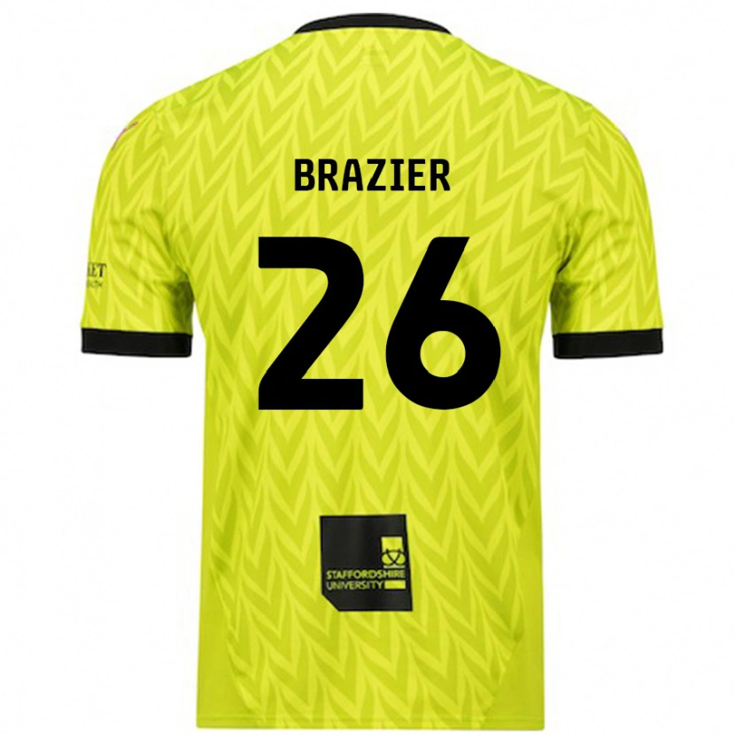 Danxen Mænd Liam Brazier #26 Fluorescerende Grøn Udebane Spillertrøjer 2024/25 Trøje T-Shirt
