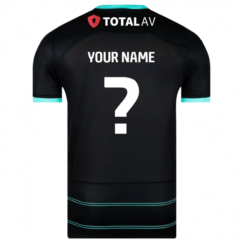 Danxen Mænd Dit Navn #0 Sort Udebane Spillertrøjer 2024/25 Trøje T-Shirt