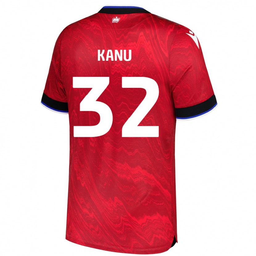 Danxen Mænd Abraham Kanu #32 Rød Sort Udebane Spillertrøjer 2024/25 Trøje T-Shirt