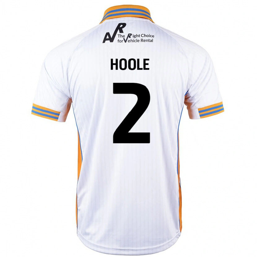 Danxen Mænd Luca Hoole #2 Hvid Udebane Spillertrøjer 2024/25 Trøje T-Shirt
