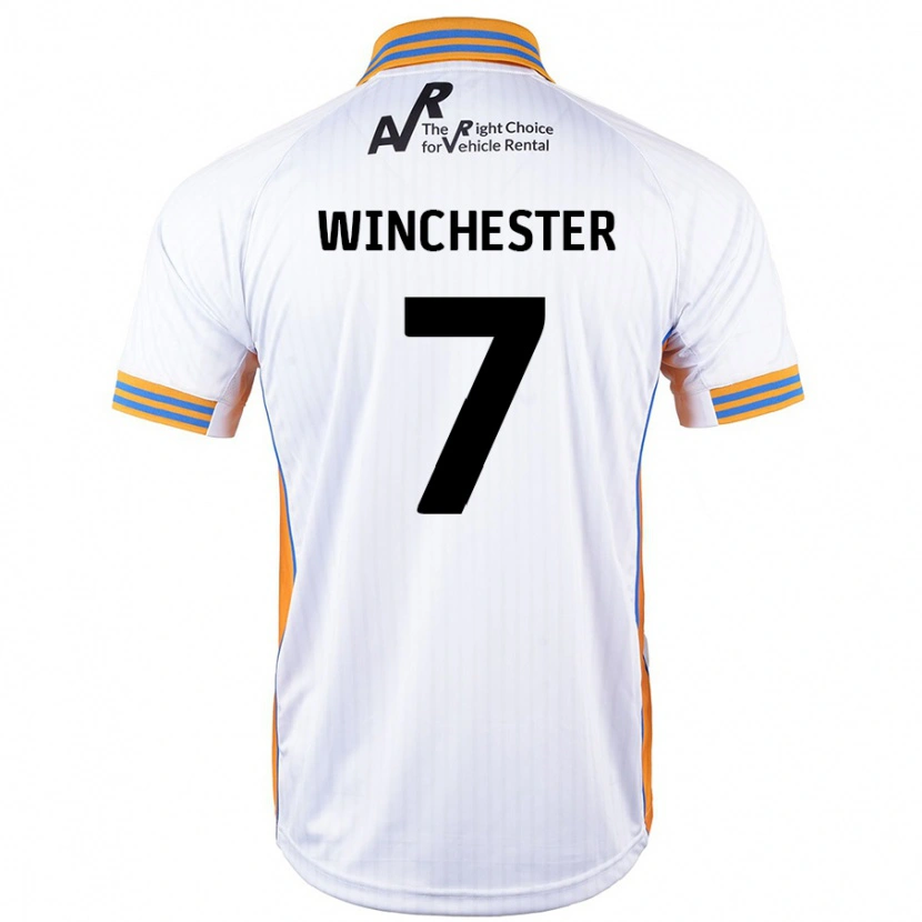 Danxen Mænd Carl Winchester #7 Hvid Udebane Spillertrøjer 2024/25 Trøje T-Shirt