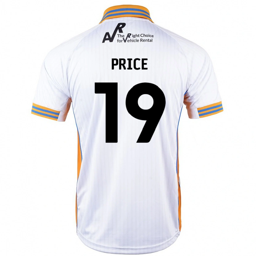 Danxen Mænd Jack Price #19 Hvid Udebane Spillertrøjer 2024/25 Trøje T-Shirt