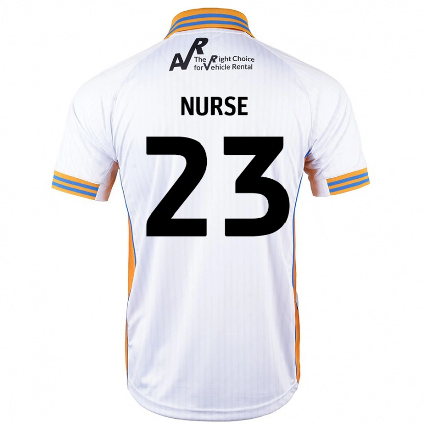 Danxen Mænd George Nurse #23 Hvid Udebane Spillertrøjer 2024/25 Trøje T-Shirt