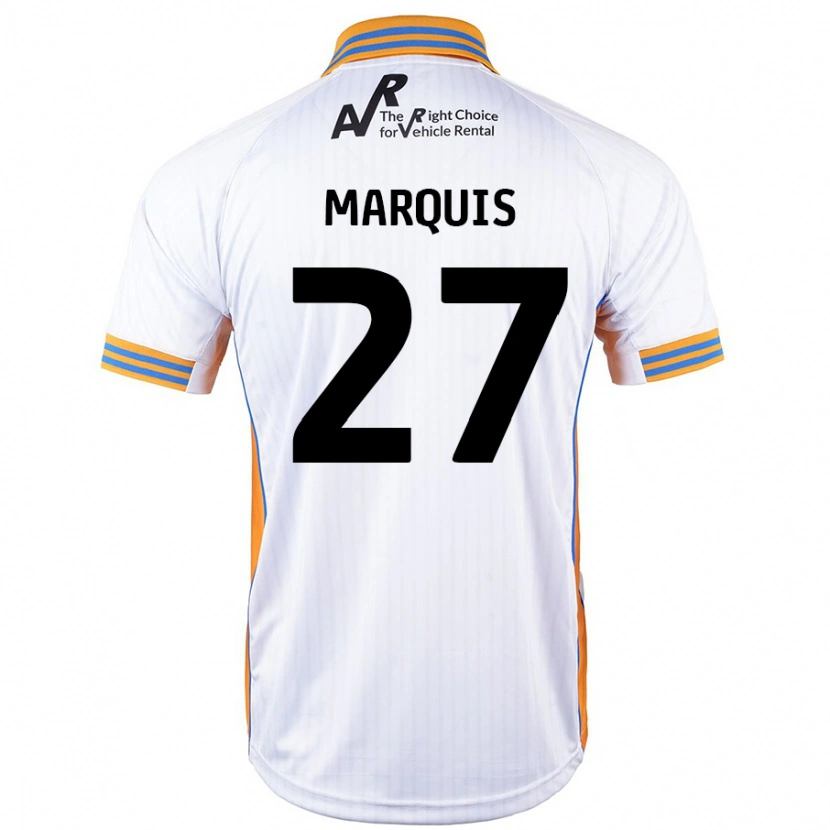 Danxen Mænd John Marquis #27 Hvid Udebane Spillertrøjer 2024/25 Trøje T-Shirt