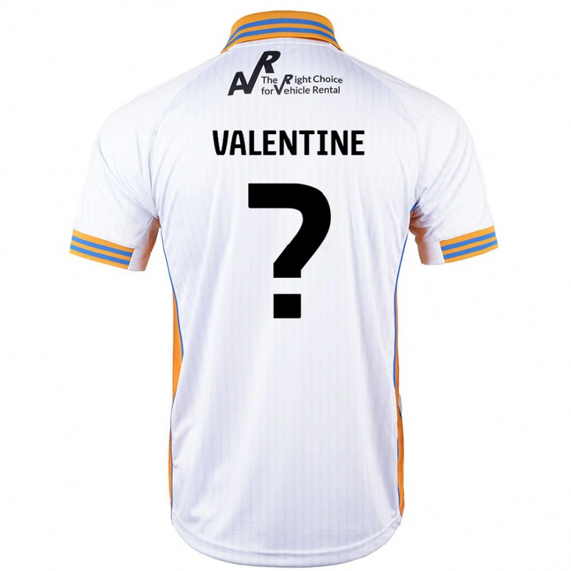 Danxen Mænd Jayden Valentine #0 Hvid Udebane Spillertrøjer 2024/25 Trøje T-Shirt