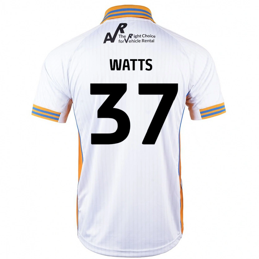 Danxen Mænd Harvey Watts #37 Hvid Udebane Spillertrøjer 2024/25 Trøje T-Shirt