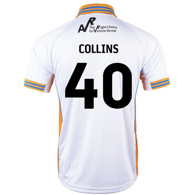 Danxen Mænd Jude Collins #40 Hvid Udebane Spillertrøjer 2024/25 Trøje T-Shirt