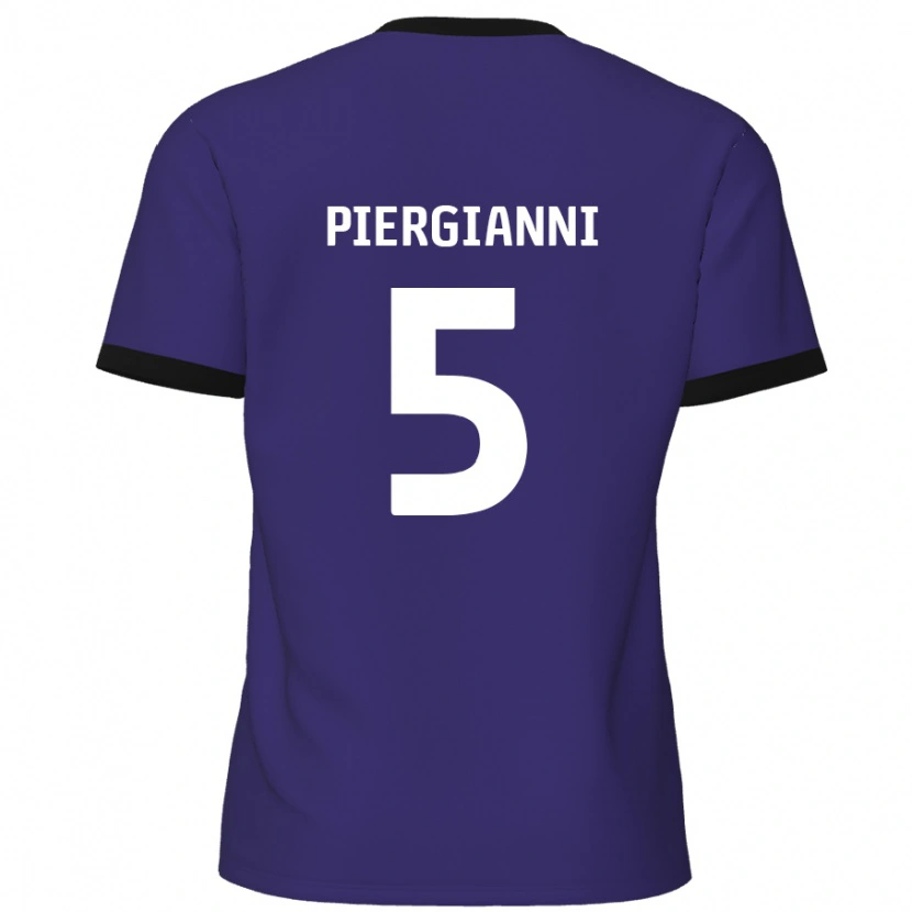 Danxen Mænd Carl Piergianni #5 Lilla Udebane Spillertrøjer 2024/25 Trøje T-Shirt