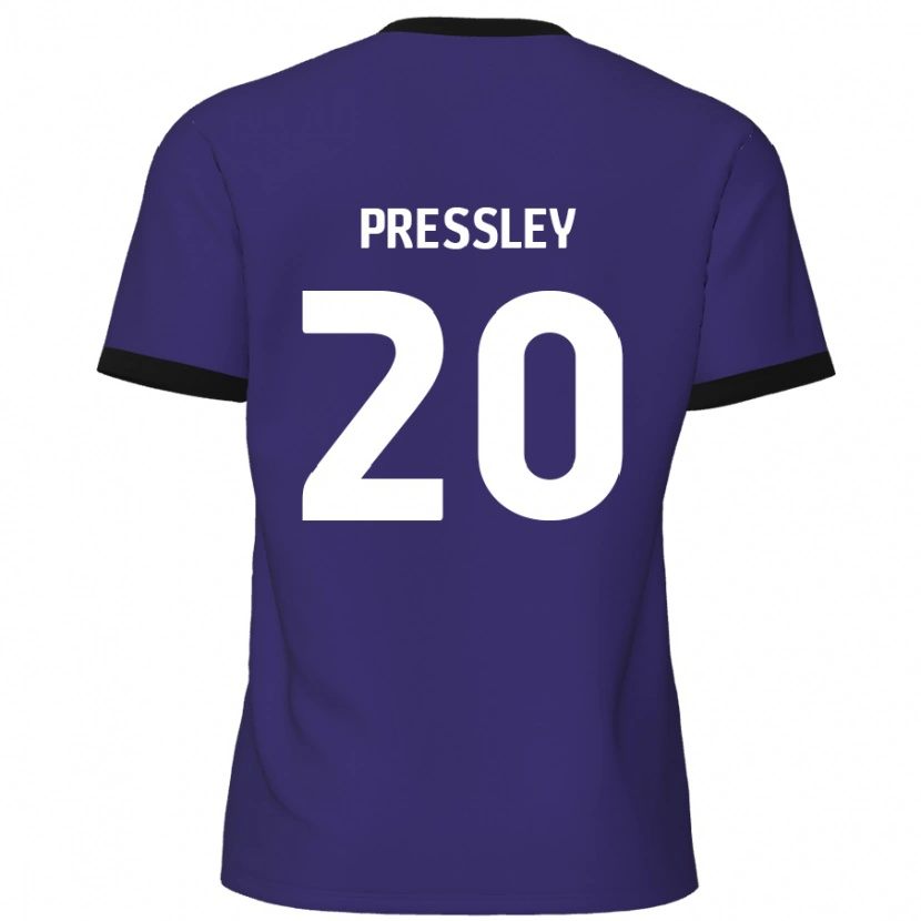 Danxen Mænd Aaron Pressley #20 Lilla Udebane Spillertrøjer 2024/25 Trøje T-Shirt