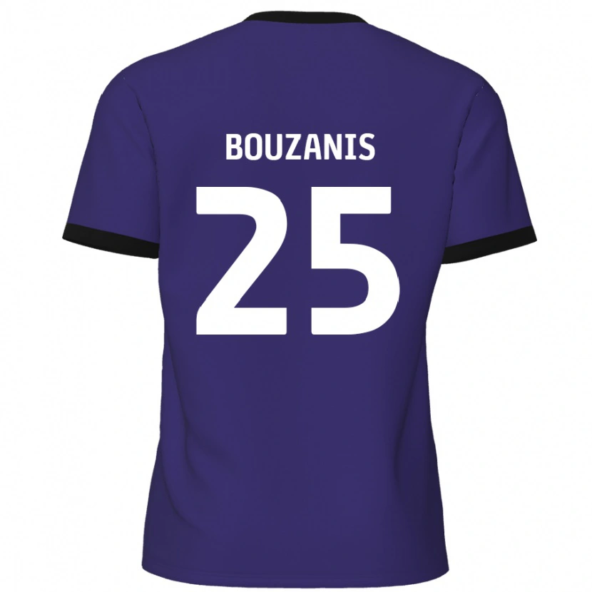 Danxen Mænd Dean Bouzanis #25 Lilla Udebane Spillertrøjer 2024/25 Trøje T-Shirt