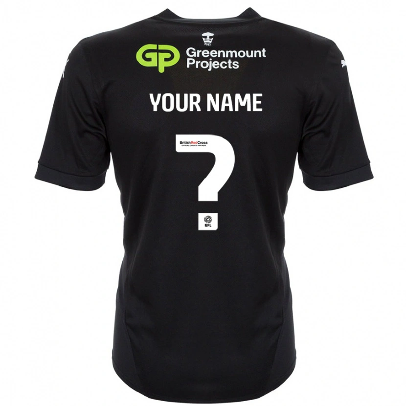 Danxen Mænd Dit Navn #0 Sort Udebane Spillertrøjer 2024/25 Trøje T-Shirt