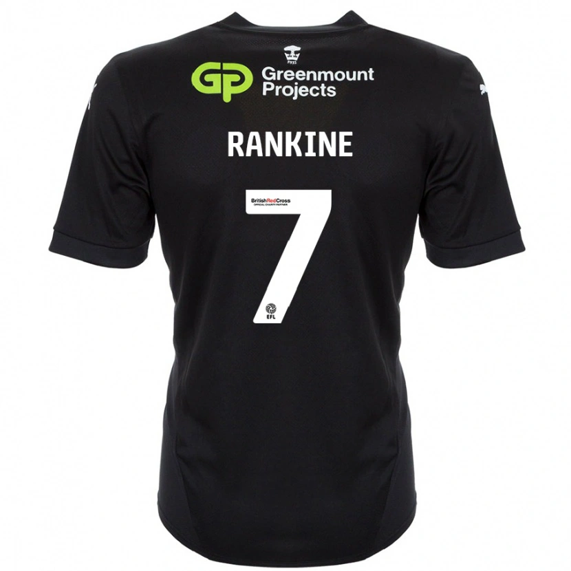 Danxen Mænd Dion Rankine #7 Sort Udebane Spillertrøjer 2024/25 Trøje T-Shirt