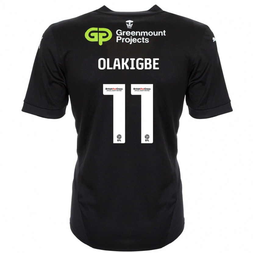 Danxen Mænd Michael Olakigbe #11 Sort Udebane Spillertrøjer 2024/25 Trøje T-Shirt