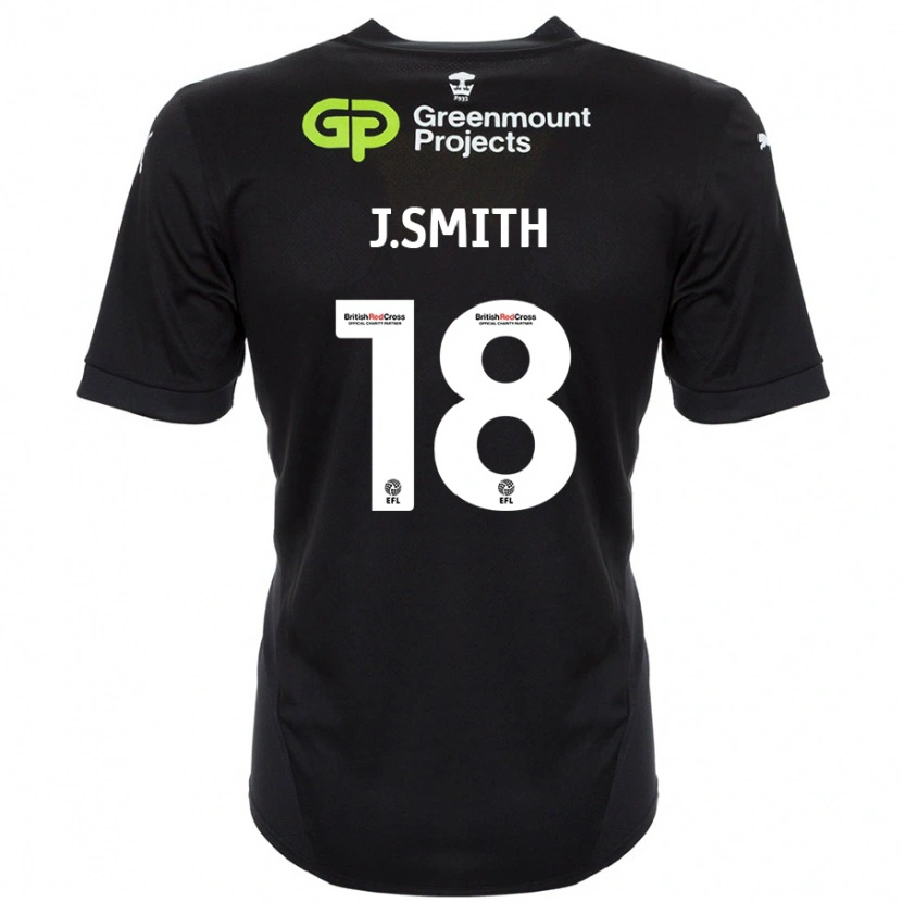 Danxen Mænd Jonny Smith #18 Sort Udebane Spillertrøjer 2024/25 Trøje T-Shirt