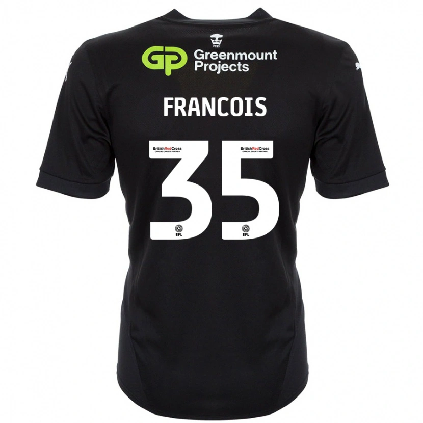 Danxen Mænd Tyrese Francois #35 Sort Udebane Spillertrøjer 2024/25 Trøje T-Shirt