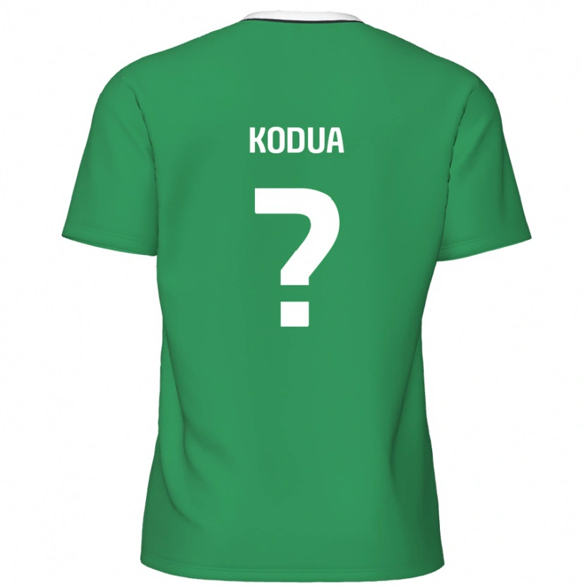Danxen Mænd Gideon Kodua #0 Grønne Hvide Striber Udebane Spillertrøjer 2024/25 Trøje T-Shirt