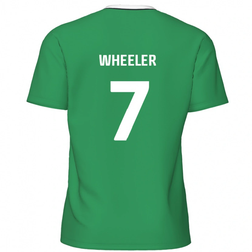 Danxen Mænd David Wheeler #7 Grønne Hvide Striber Udebane Spillertrøjer 2024/25 Trøje T-Shirt