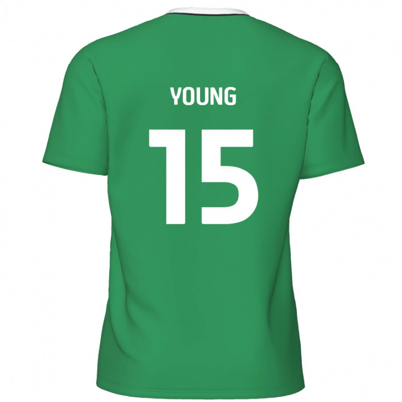 Danxen Mænd Jack Young #15 Grønne Hvide Striber Udebane Spillertrøjer 2024/25 Trøje T-Shirt