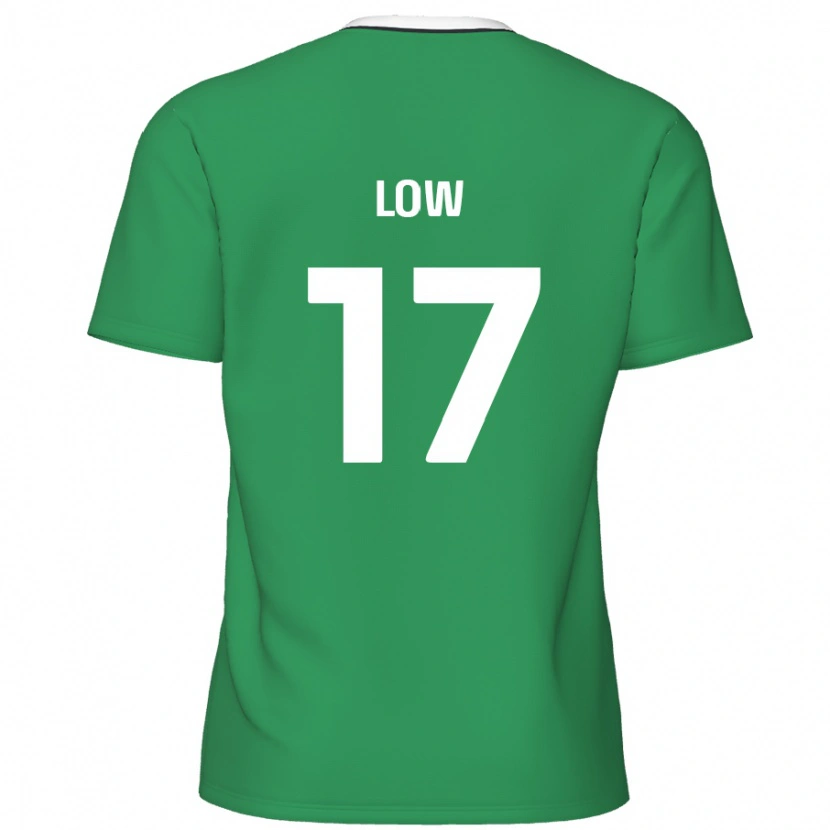 Danxen Mænd Joe Low #17 Grønne Hvide Striber Udebane Spillertrøjer 2024/25 Trøje T-Shirt