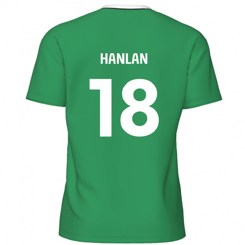 Danxen Mænd Brandon Hanlan #18 Grønne Hvide Striber Udebane Spillertrøjer 2024/25 Trøje T-Shirt