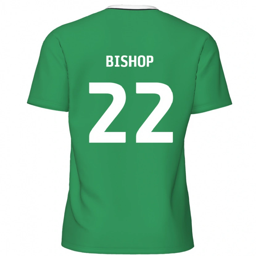 Danxen Mænd Nathan Bishop #22 Grønne Hvide Striber Udebane Spillertrøjer 2024/25 Trøje T-Shirt