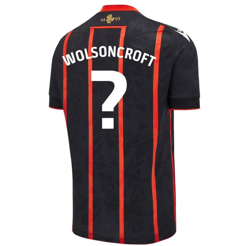 Danxen Mænd Blake Wolsoncroft #0 Sort Rød Udebane Spillertrøjer 2024/25 Trøje T-Shirt