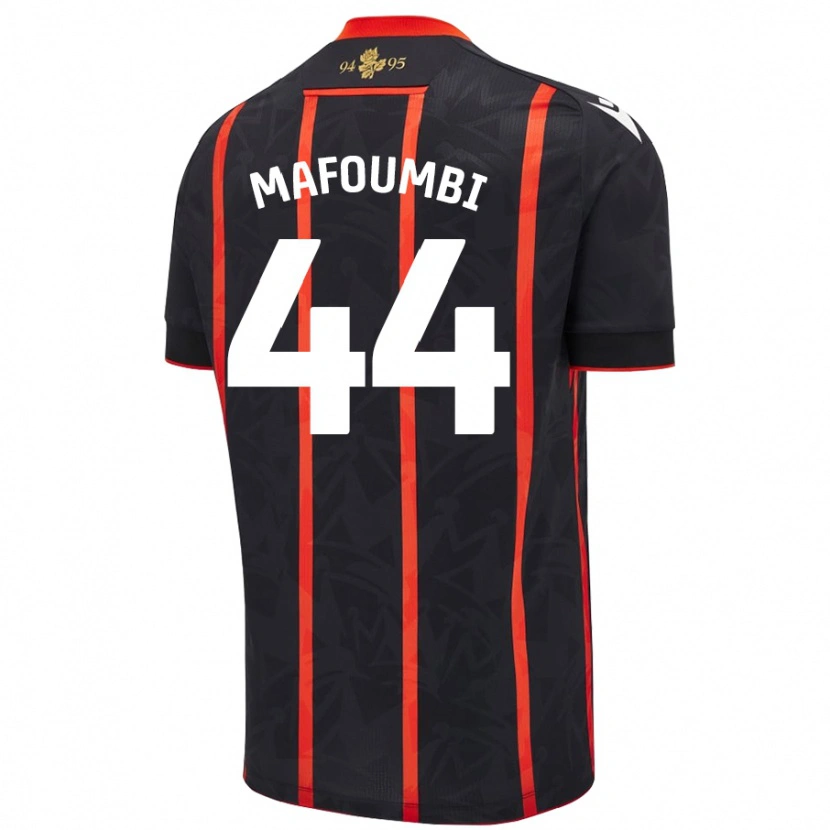 Danxen Mænd Exaucé Mafoumbi #44 Sort Rød Udebane Spillertrøjer 2024/25 Trøje T-Shirt