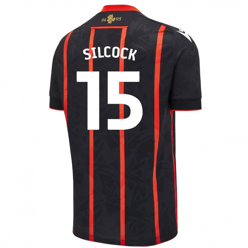 Danxen Mænd Hannah Silcock #15 Sort Rød Udebane Spillertrøjer 2024/25 Trøje T-Shirt