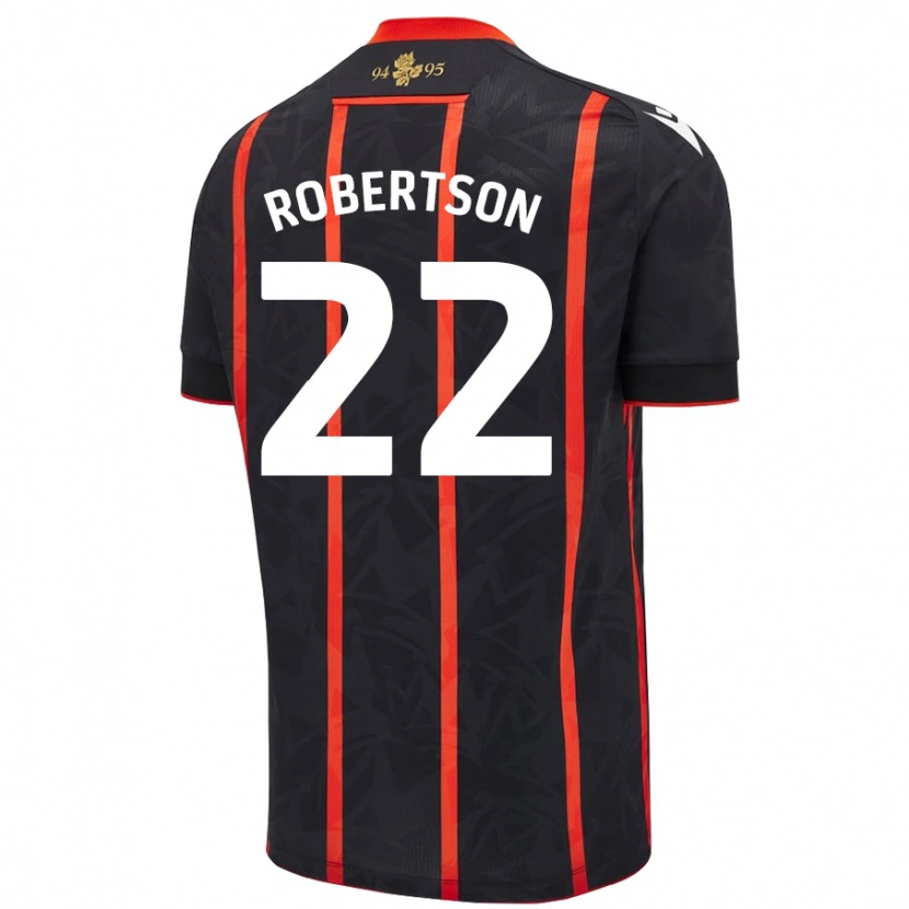 Danxen Mænd Millie Robertson #22 Sort Rød Udebane Spillertrøjer 2024/25 Trøje T-Shirt