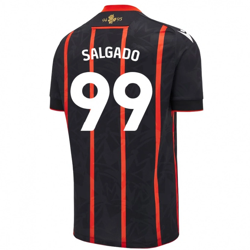 Danxen Mænd Shanell Salgado #99 Sort Rød Udebane Spillertrøjer 2024/25 Trøje T-Shirt