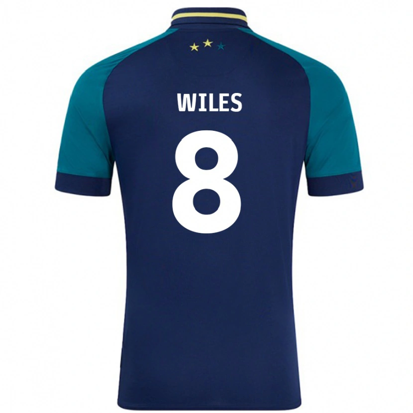 Danxen Mænd Ben Wiles #8 Marineblå Mørkegrøn Udebane Spillertrøjer 2024/25 Trøje T-Shirt