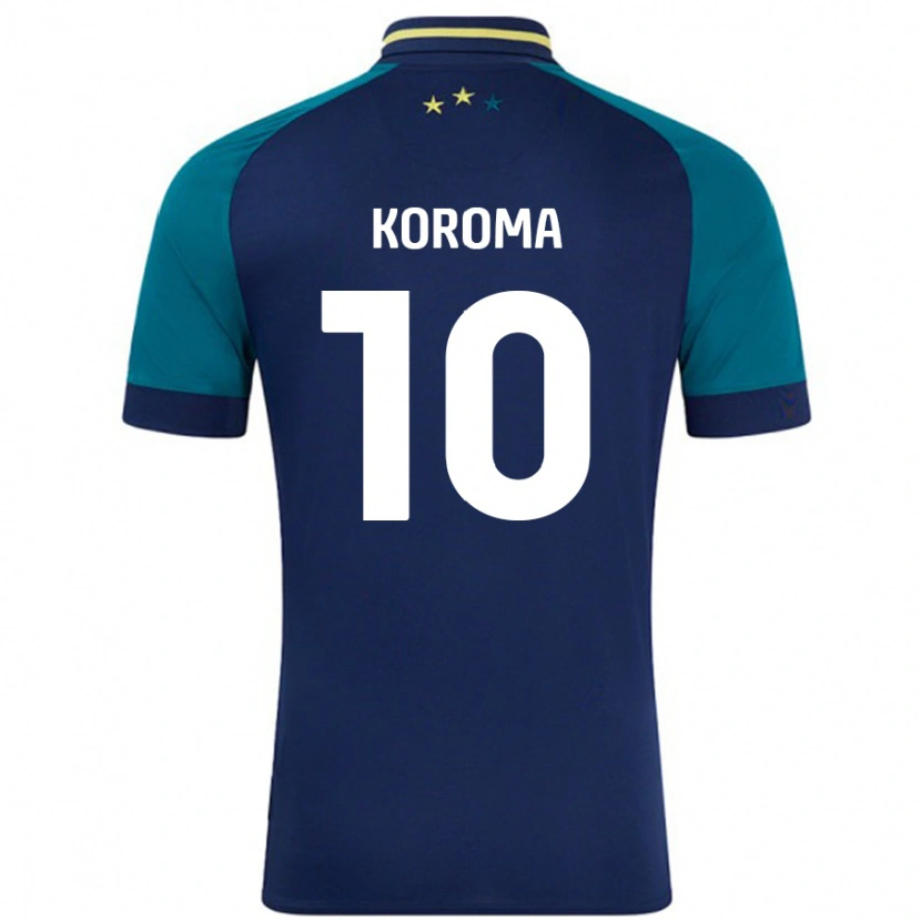 Danxen Mænd Josh Koroma #10 Marineblå Mørkegrøn Udebane Spillertrøjer 2024/25 Trøje T-Shirt
