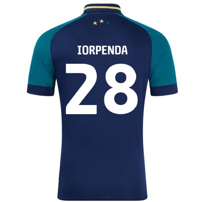 Danxen Mænd Tom Iorpenda #28 Marineblå Mørkegrøn Udebane Spillertrøjer 2024/25 Trøje T-Shirt