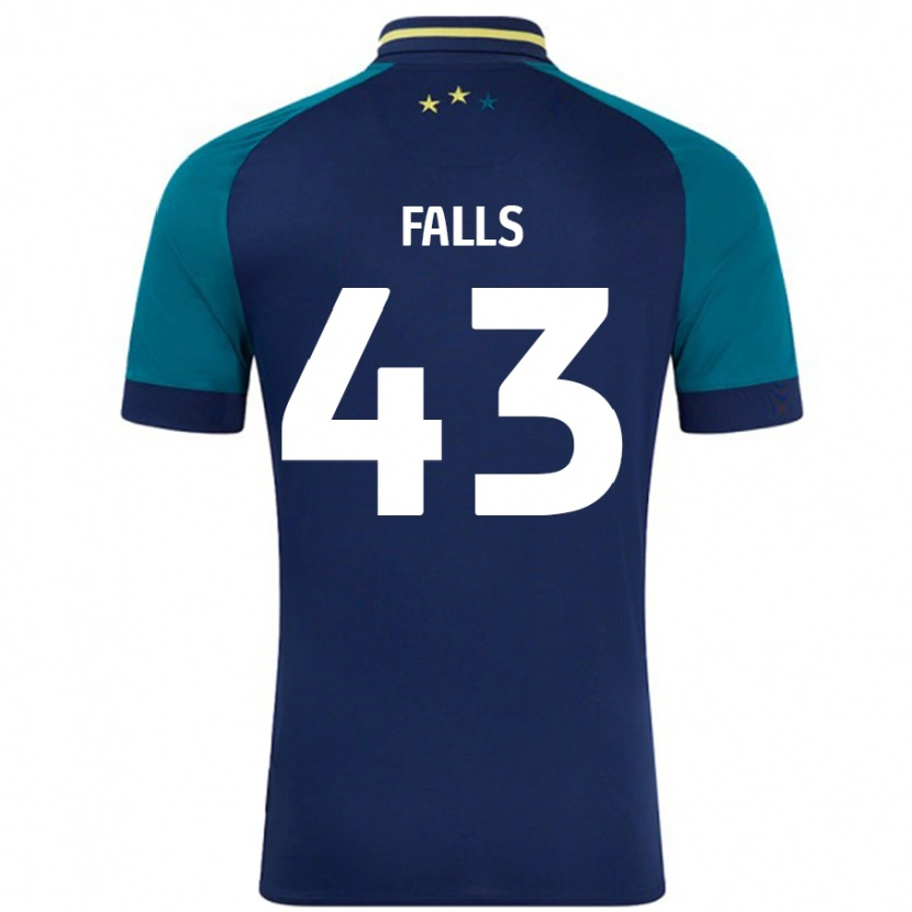 Danxen Mænd Conor Falls #43 Marineblå Mørkegrøn Udebane Spillertrøjer 2024/25 Trøje T-Shirt
