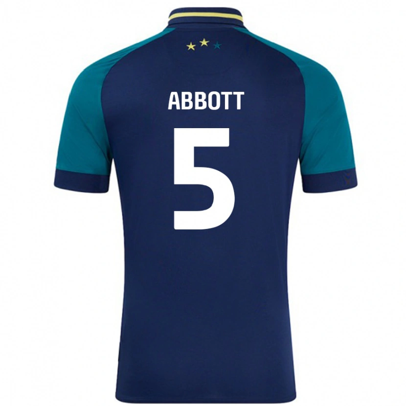 Danxen Mænd Vicky Abbott #5 Marineblå Mørkegrøn Udebane Spillertrøjer 2024/25 Trøje T-Shirt