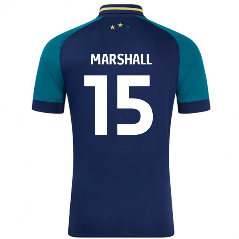 Danxen Mænd Georgia Marshall #15 Marineblå Mørkegrøn Udebane Spillertrøjer 2024/25 Trøje T-Shirt