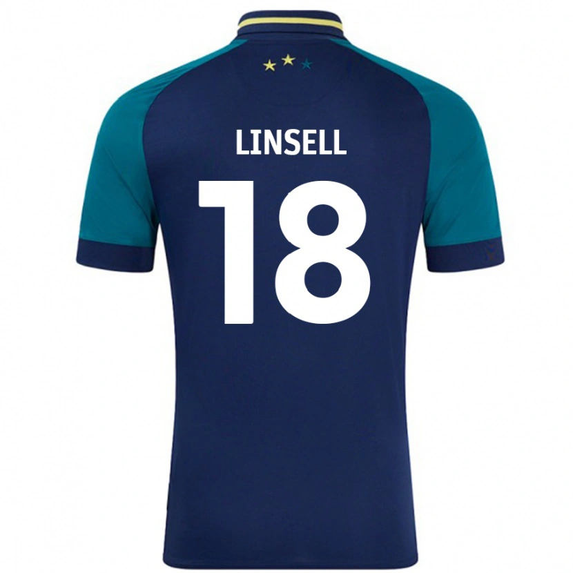 Danxen Mænd Alice Linsell #18 Marineblå Mørkegrøn Udebane Spillertrøjer 2024/25 Trøje T-Shirt