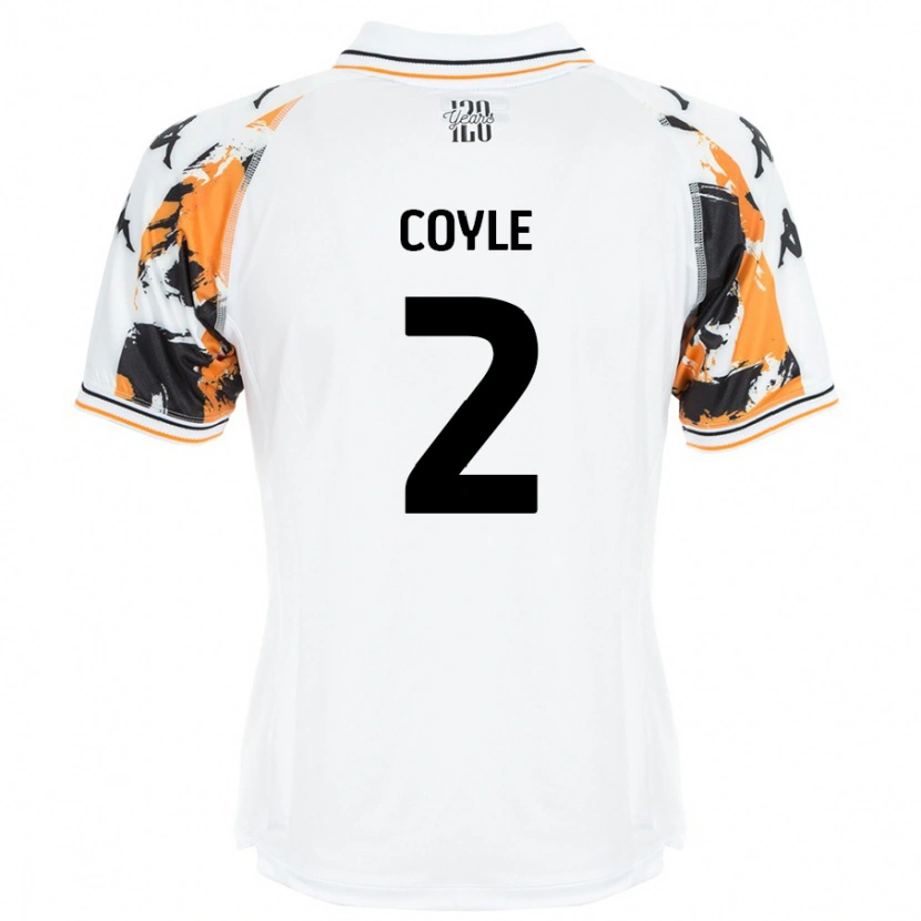 Danxen Mænd Lewie Coyle #2 Hvid Udebane Spillertrøjer 2024/25 Trøje T-Shirt