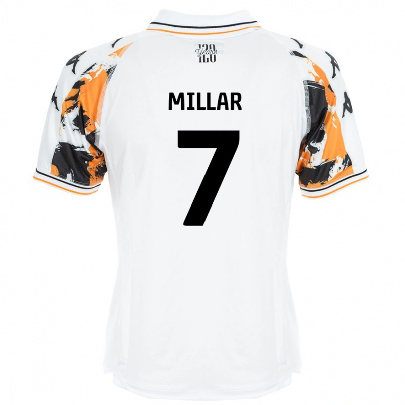 Danxen Mænd Liam Millar #7 Hvid Udebane Spillertrøjer 2024/25 Trøje T-Shirt