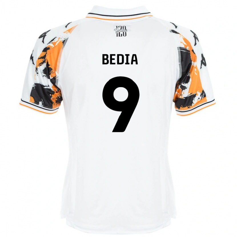 Danxen Mænd Chris Bedia #9 Hvid Udebane Spillertrøjer 2024/25 Trøje T-Shirt