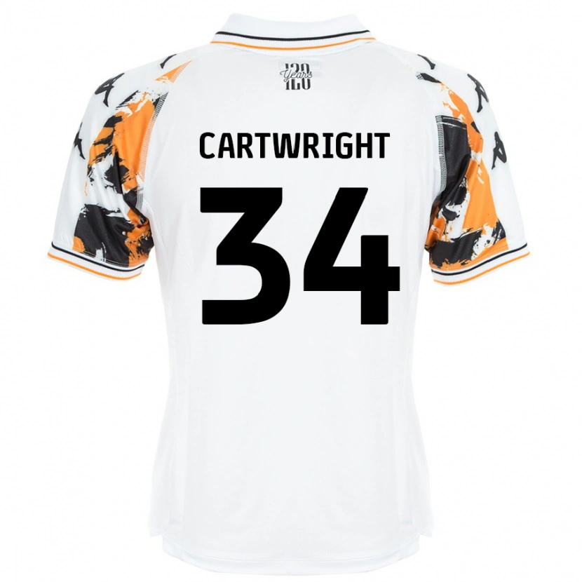 Danxen Mænd Harvey Cartwright #34 Hvid Udebane Spillertrøjer 2024/25 Trøje T-Shirt