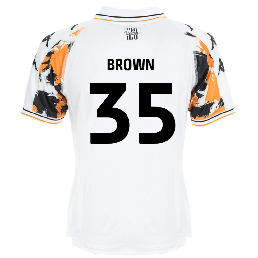 Danxen Mænd Pharrell Brown #35 Hvid Udebane Spillertrøjer 2024/25 Trøje T-Shirt