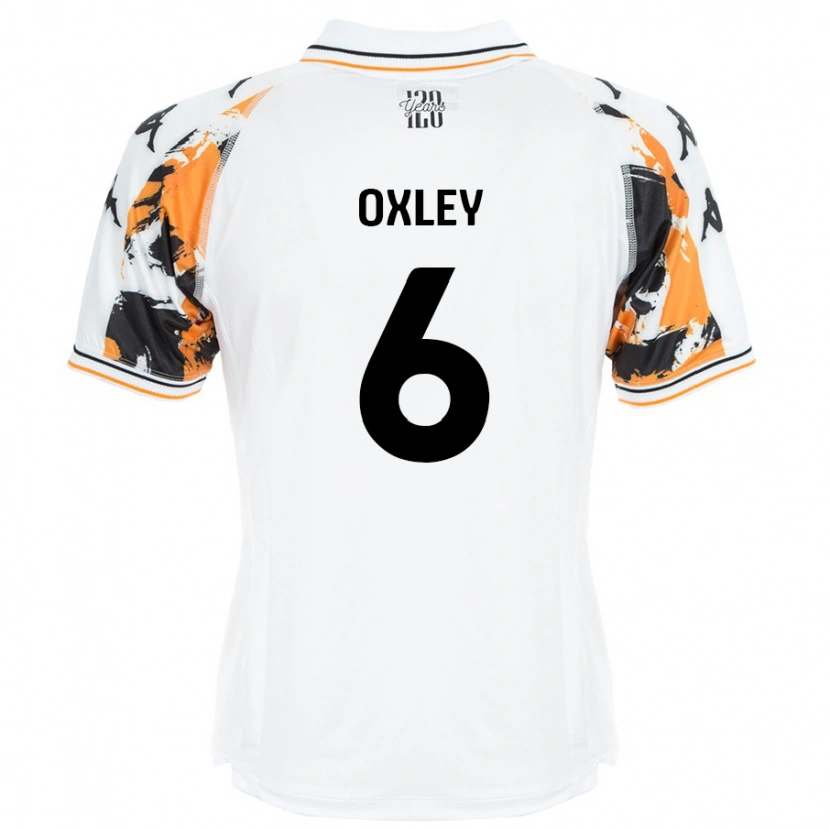Danxen Mænd Tilly Oxley #6 Hvid Udebane Spillertrøjer 2024/25 Trøje T-Shirt