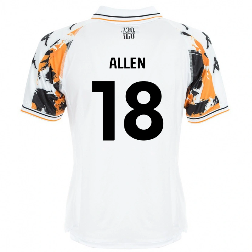 Danxen Mænd Aaliyah Allen #18 Hvid Udebane Spillertrøjer 2024/25 Trøje T-Shirt