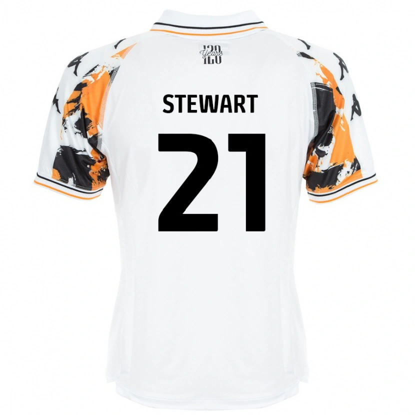 Danxen Mænd Alice Stewart #21 Hvid Udebane Spillertrøjer 2024/25 Trøje T-Shirt