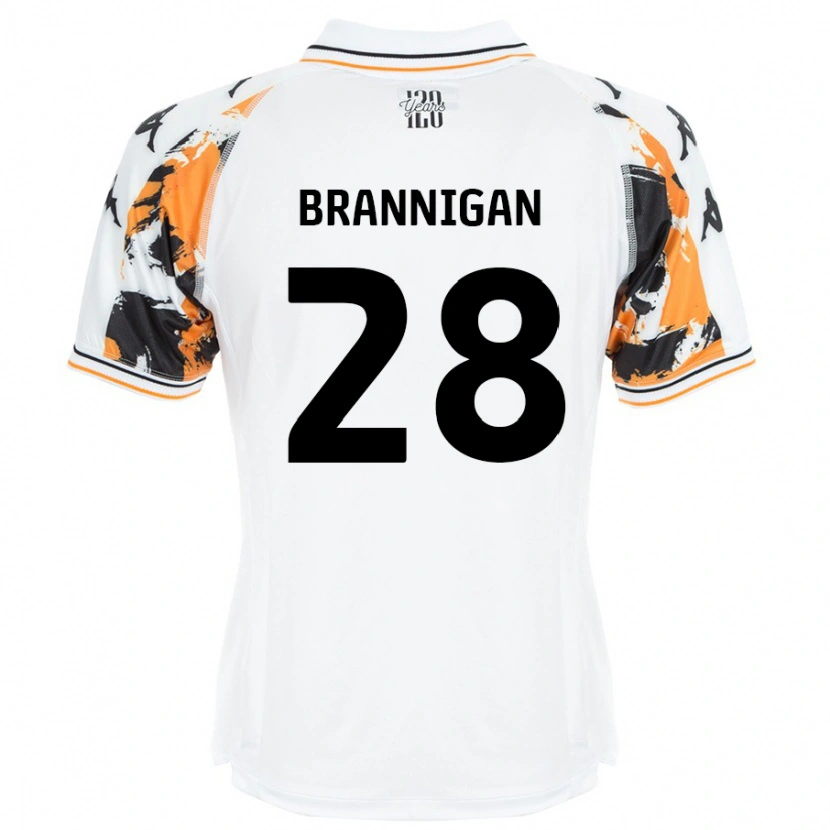 Danxen Mænd Aoife Brannigan #28 Hvid Udebane Spillertrøjer 2024/25 Trøje T-Shirt