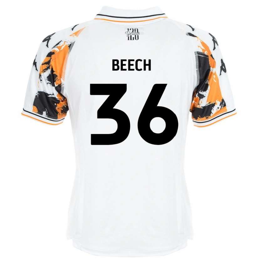 Danxen Mænd Amy Beech #36 Hvid Udebane Spillertrøjer 2024/25 Trøje T-Shirt