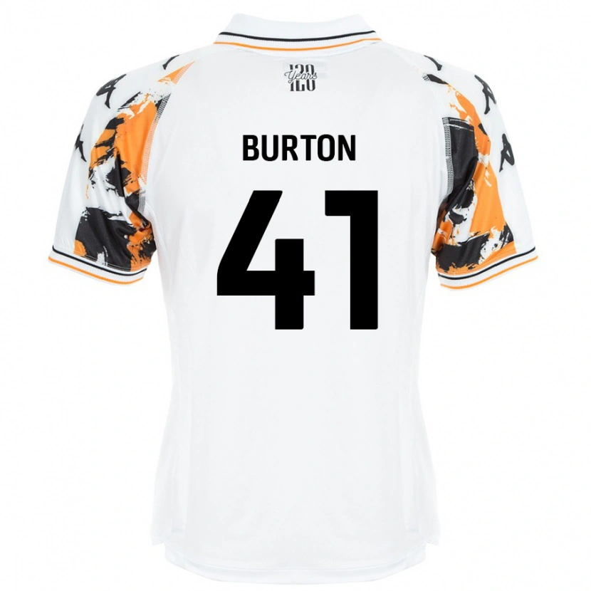 Danxen Mænd Jess Burton #41 Hvid Udebane Spillertrøjer 2024/25 Trøje T-Shirt