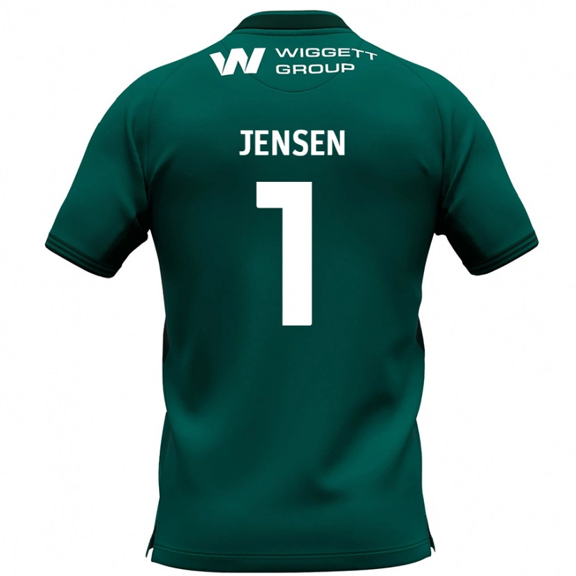 Danxen Mænd Lukas Jensen #1 Grøn Udebane Spillertrøjer 2024/25 Trøje T-Shirt